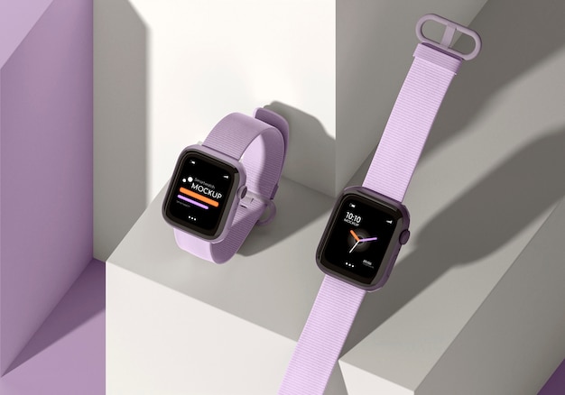 PSD mock-up di smartwatch con design geometrico