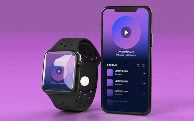 Smartwatch and Smartphone Mockup