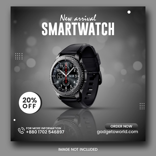 PSD smartwatch speciale aanbieding promotionele postbanner