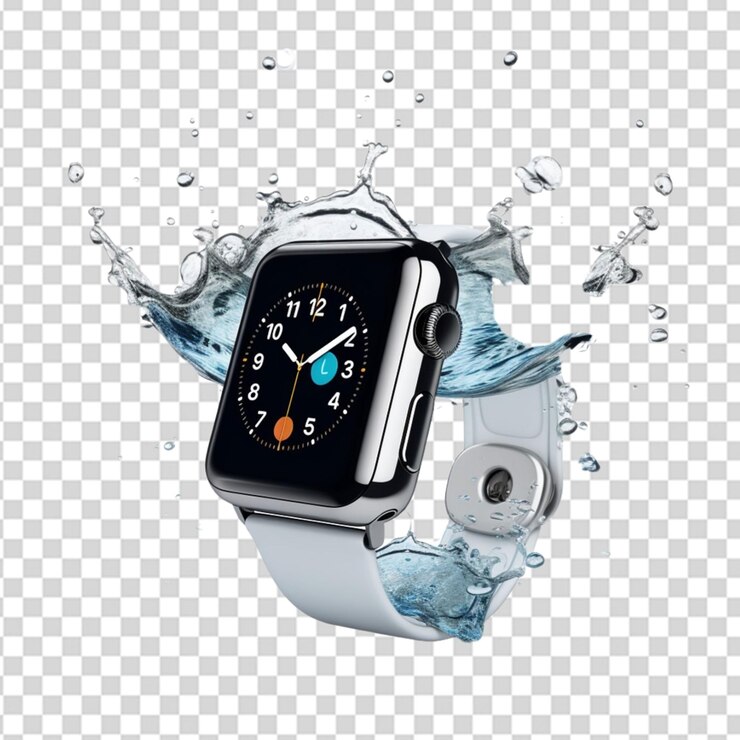 PSD smartwatch submerged png transparent