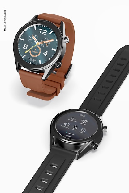 Smartwatches Mockup, gesloten en geopend