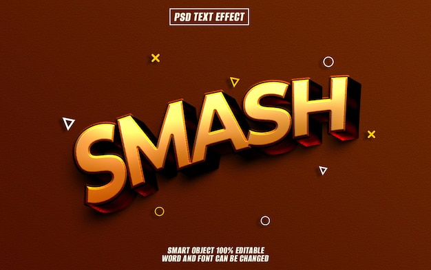 smash tekst effect lettertype bewerkbare typografie 3d tekst