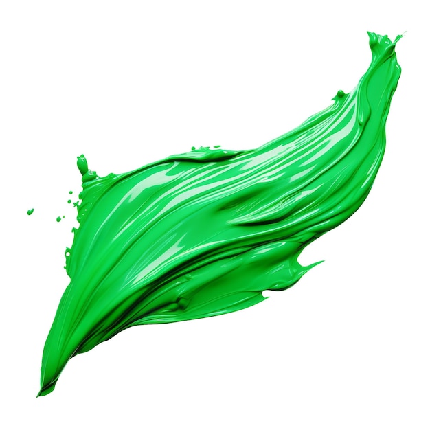 PSD smear of green paint on transparent background