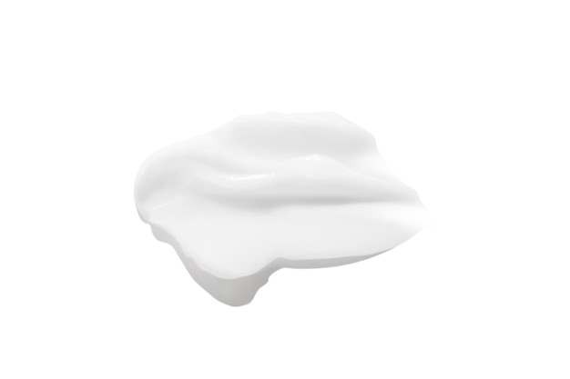 A smear of white cream on a blank background png