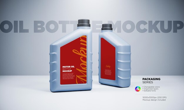 Smeerolie plastic fles mockup