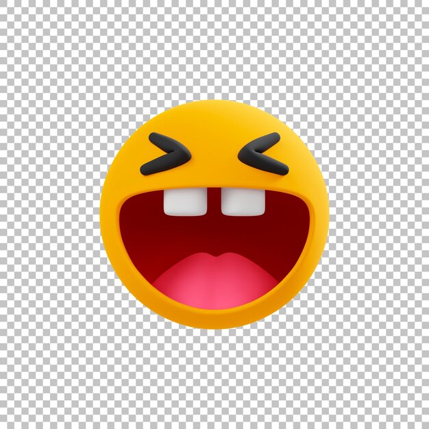 PSD Śmiać się emotikon 3d ikona emoji