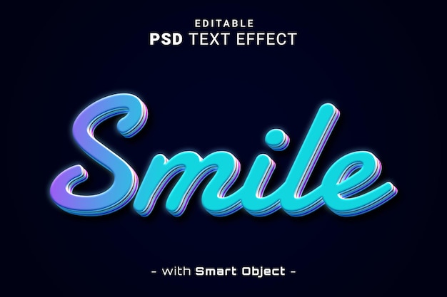 Sorriso effetto testo 3d psd