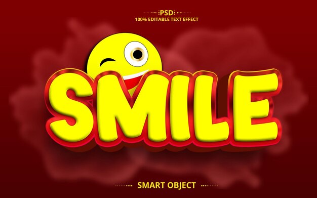 PSD smile best text effect design creative work