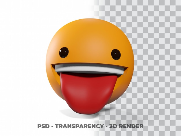 Smile emoticon 3d with transparency background