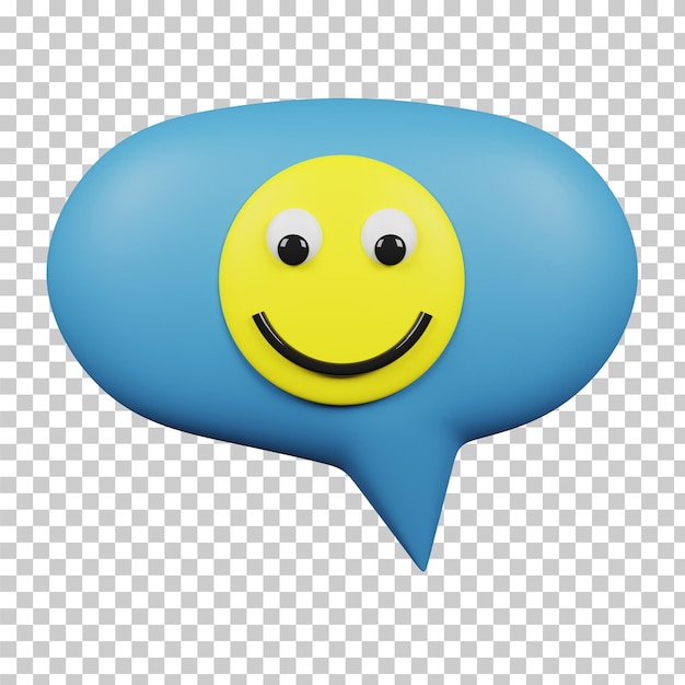 PSD smile face bubble speech isolated 3d rendering