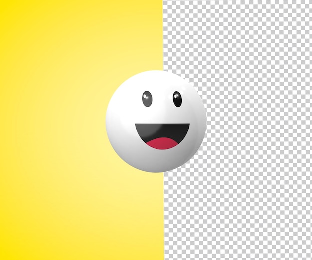 PSD smile face emoji 3d illustration front view png transparent background