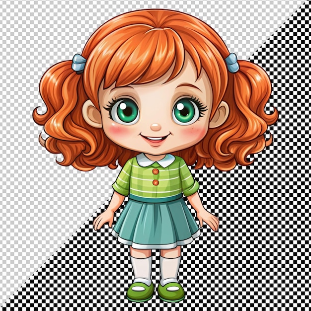 PSD smile little girl on transparent background