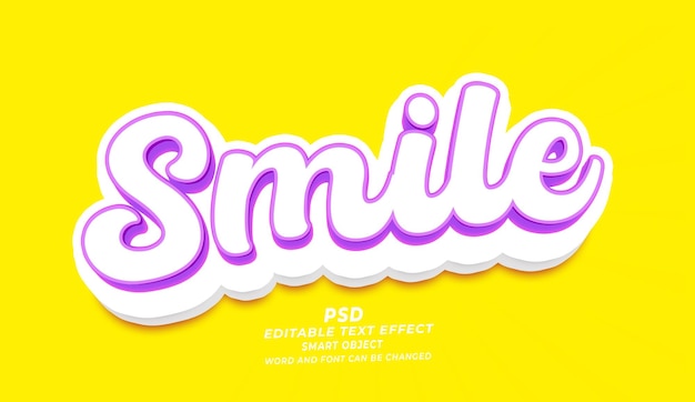 Smile PSD 3D Editable Text Effect