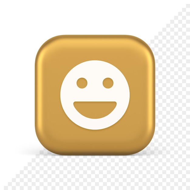 Emoticon sorridente faccia comica pulsante emoji che ride la reazione della rete sociale felice icona 3d