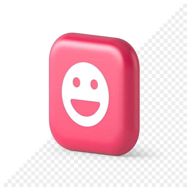 smiley emoticon comic face emoji button laughing social network reaction happy 3d isometric icon