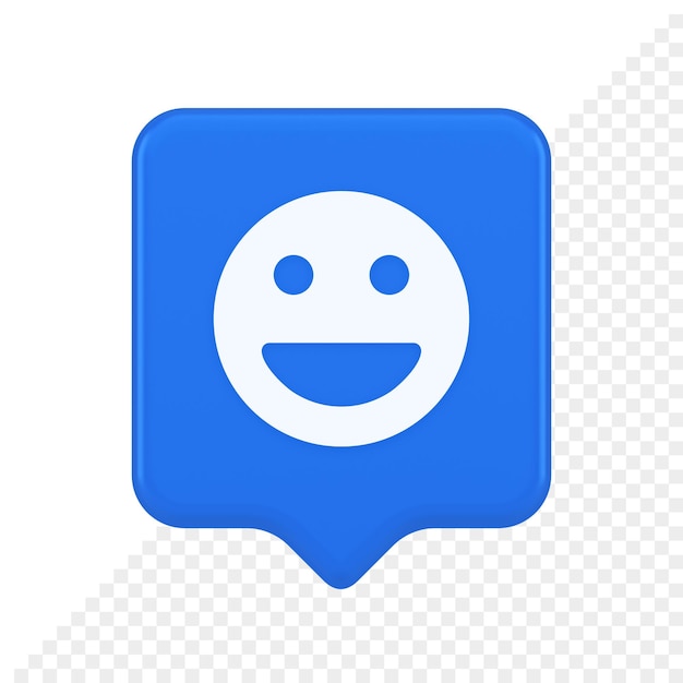 PSD smiley emoticon comic face emoji button laughing social network reaction happy 3d speech bubble icon