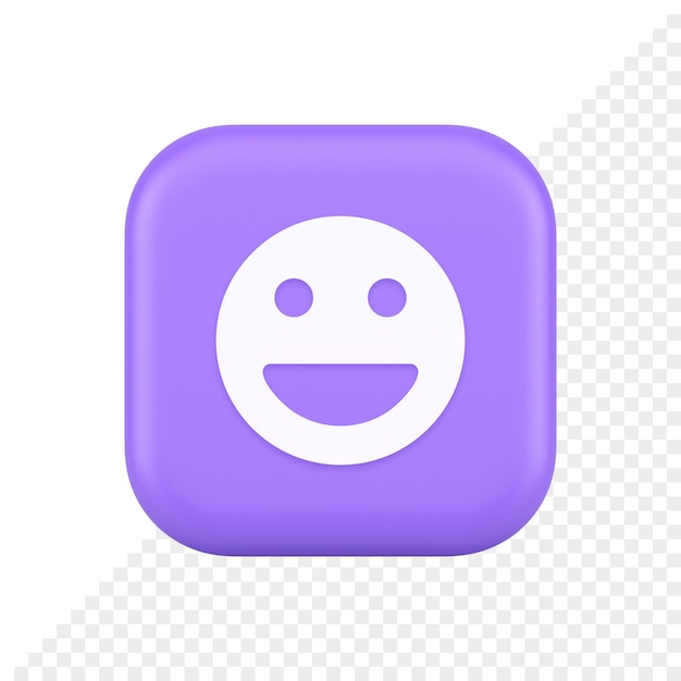 Smiley emoticon komisch gezicht emoji knop lachen sociaal netwerk reactie gelukkig 3d pictogram