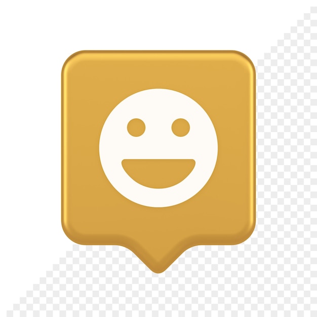 PSD smiley emoticon komisch gezicht emoji knop lachen sociaal netwerk reactie gelukkig 3d tekstballon pictogram