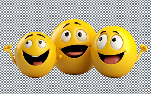 PSD smiley face emoji ikona na przezroczystym tle 3d ilustracja