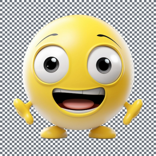 Smiley face with emotions yellow emoticon with eyes and mouth 3d illustration