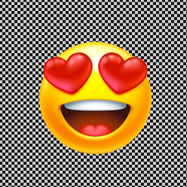 その上に赤いハートが描かれたスマイリーフェイス