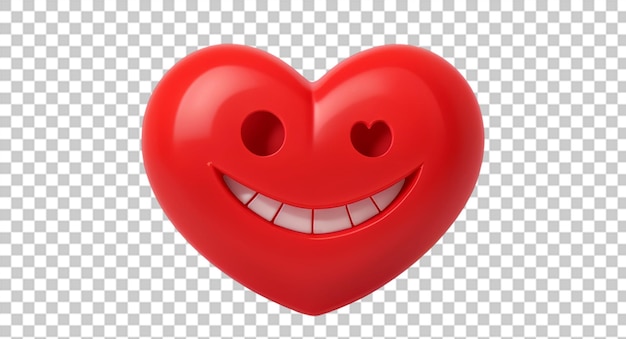 PSD smiley heart on transparent background