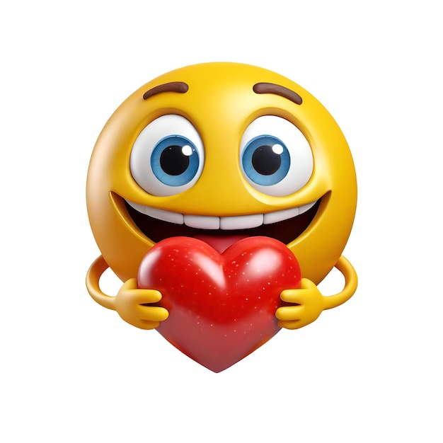 PSD smiley hold heart