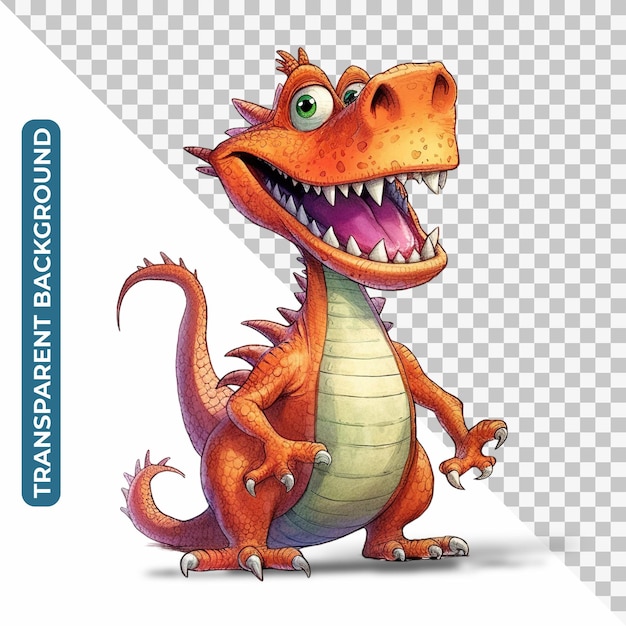 Smiling baby dragon cartoon