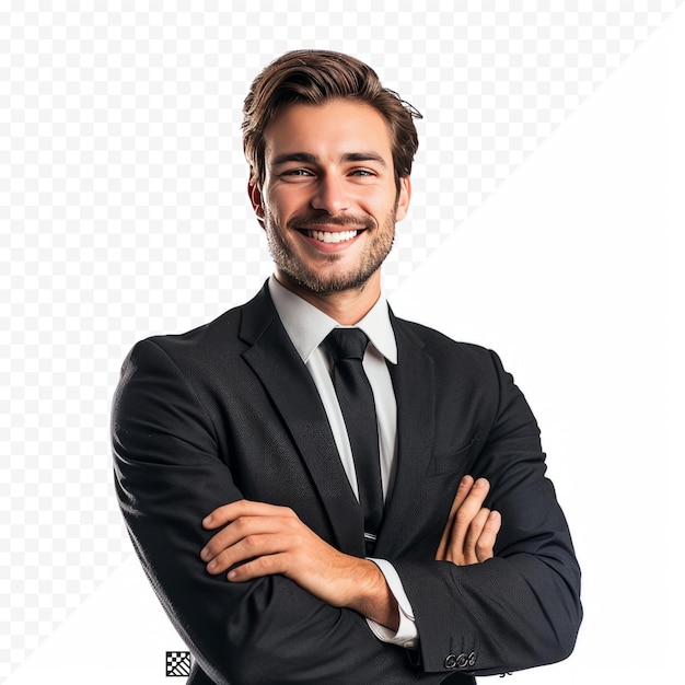 PSD smiling business man isolated on white isolated background