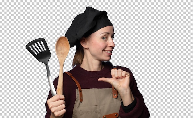 smiling cheerfully and casually pointing to copy space on the side feeling happy and satisfied
