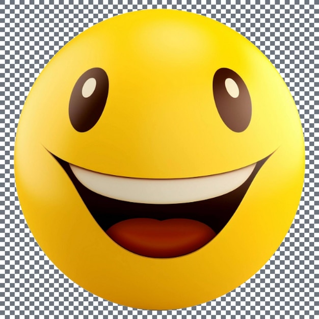 Smiling emoji icon glossy button transparent background