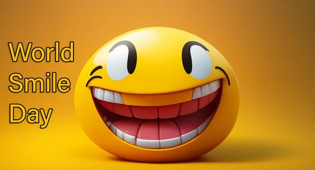 PSD emoji sorridente giornata mondiale del sorriso