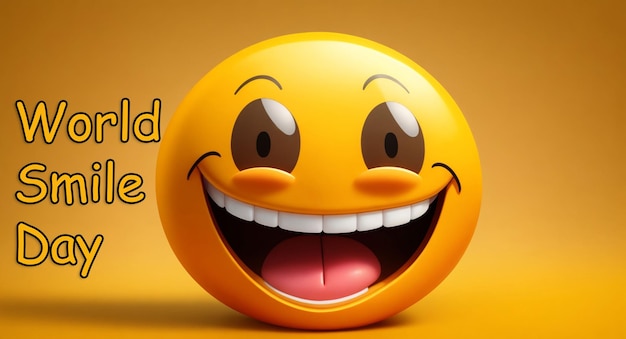 PSD emoji sorridente giornata mondiale del sorriso