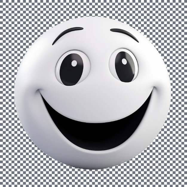 PSD smiling emoticon isolated on a transparent background 3d rendering