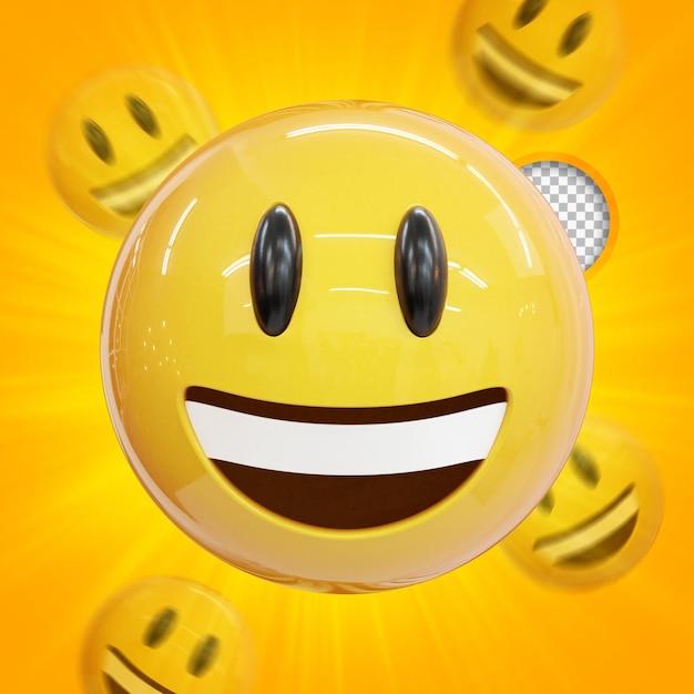 PSD smiling face emoji with smiling eyes and a broad open smile