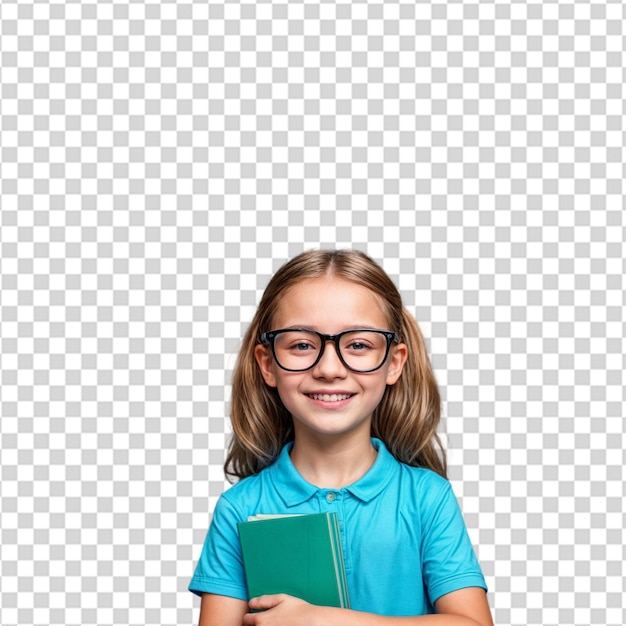 本を持った笑顔の女の子