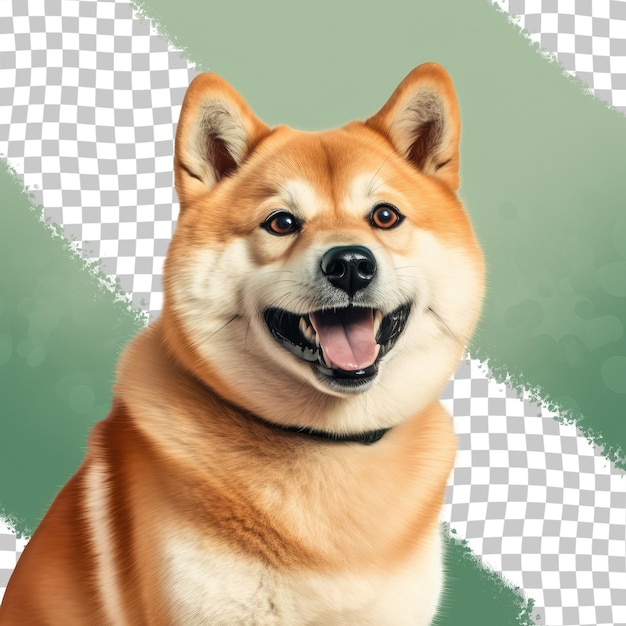 Smiling shiba inu on transparent background