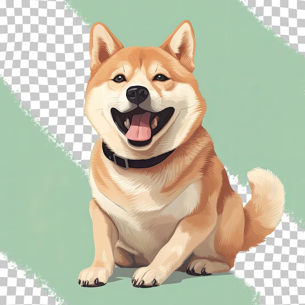 PSD smiling shiba inu on transparent background