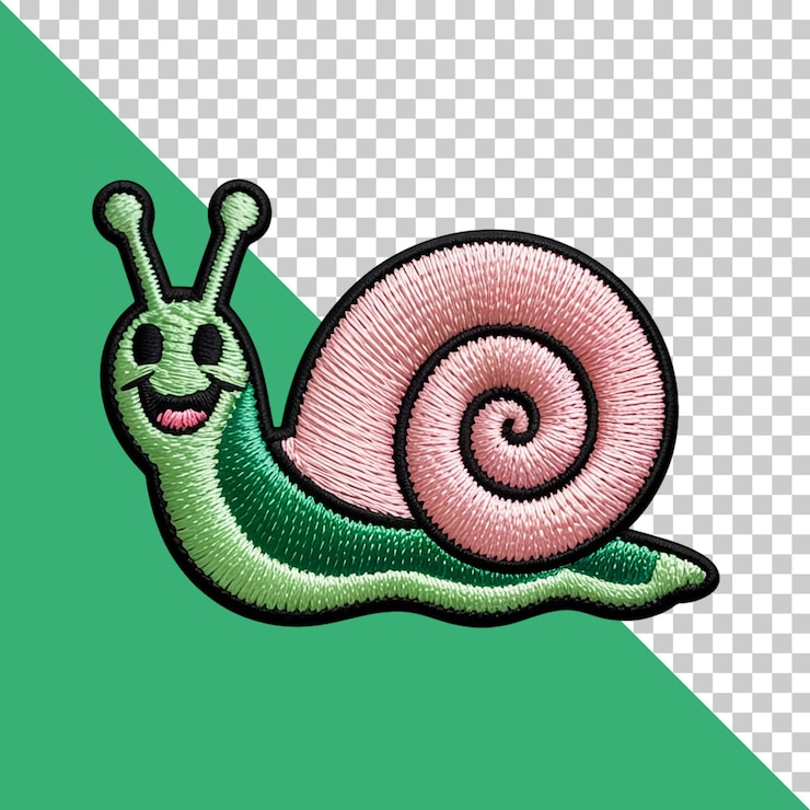 PSD smiling snail embroidered patch