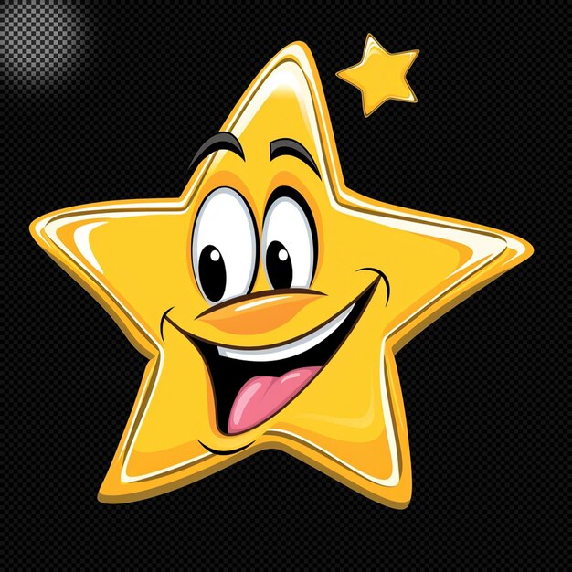 PSD smiling star cartoon isolated