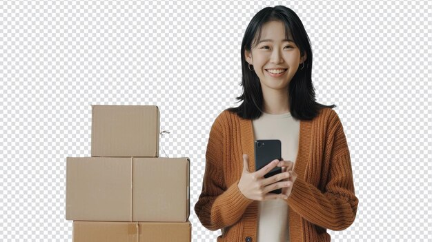 smiling young asian woman employee showcasing car as part of marketing strategy
