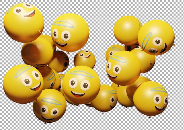 PSD smilling balon emotikon lub emoji idealne do mediów społecznościowych, brandingu, promocji reklam