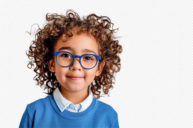 PSD smilling boy wearing glass on white