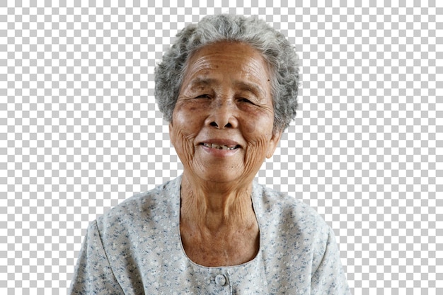 PSD smilling of happy asian elderly senior png transparencya