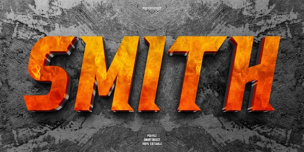 PSD smith 3d editable text effect