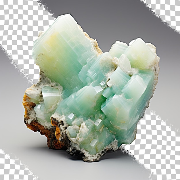 PSD smithsonite a mineral ore of zinc initially confused with hemimorphite before being recognized as separate minerals showcased on a transparent background