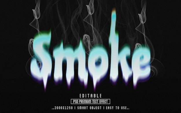 PSD smoke 3d text effect style