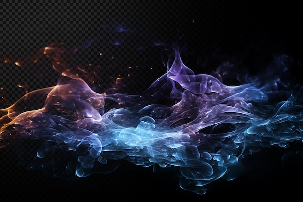 Smoke color explosion on transparent background