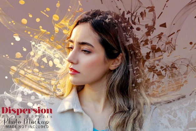 Smoke dispersion photo effect mockup design