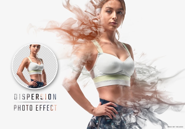 PSD smoke dispersion photo effect mockup